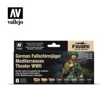 VA70188, Vallejo Model Color Set: German Fallschirmjäger Mediterranean Theater WWII , Vallejo, voor €22, Geleverd door Bliek Modelbouw, Neerloopweg 31, 4814RS Breda, Telefoon: 076-5497252
